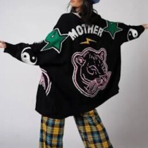 Mother Black Graphic Oversized Sweater